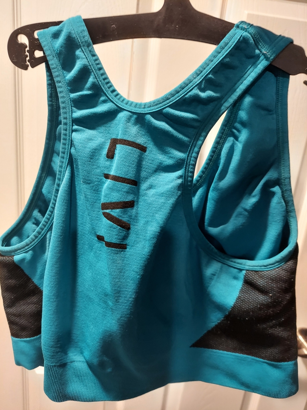 Lane Bryant Teal and Black Racerback Sports Bra
